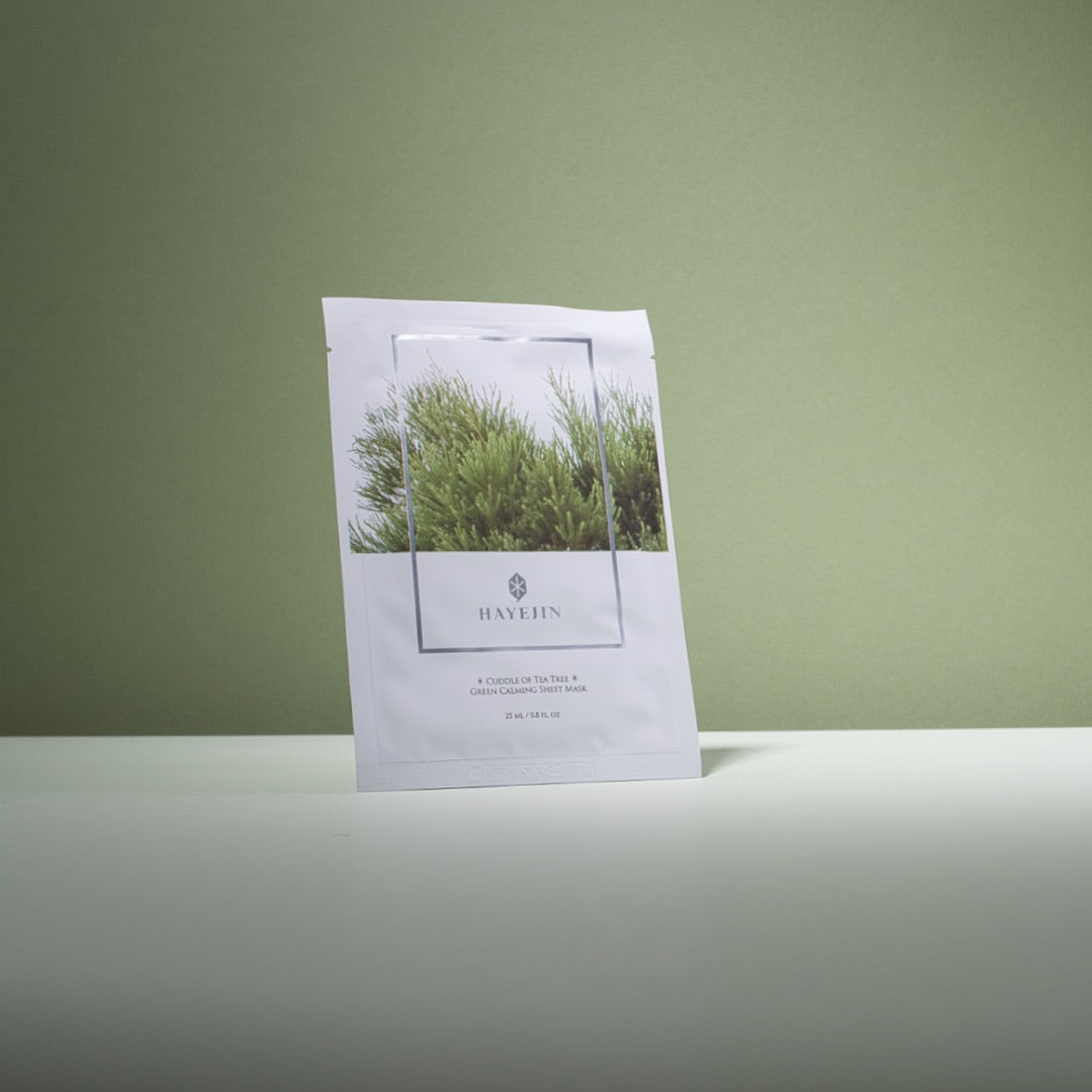 Zklidňující pleťová plátýnková maska s výtažky z Tea Tree